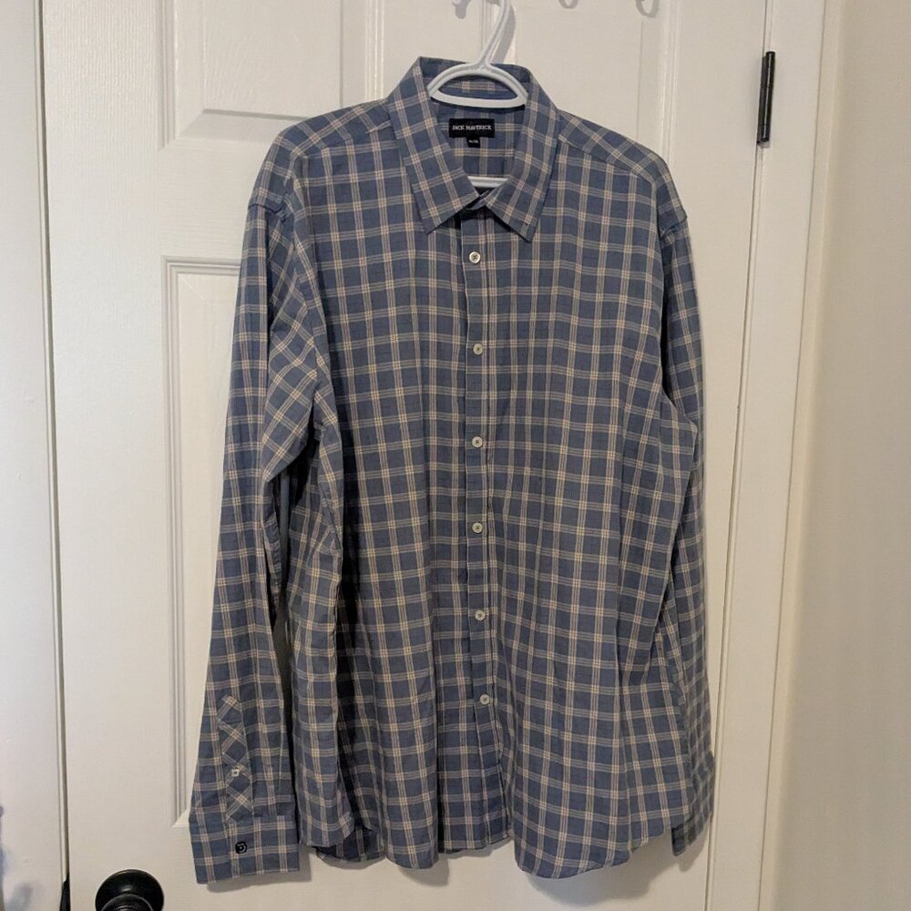 Jack Maverick plaid long sleeve button down shirt size XLT